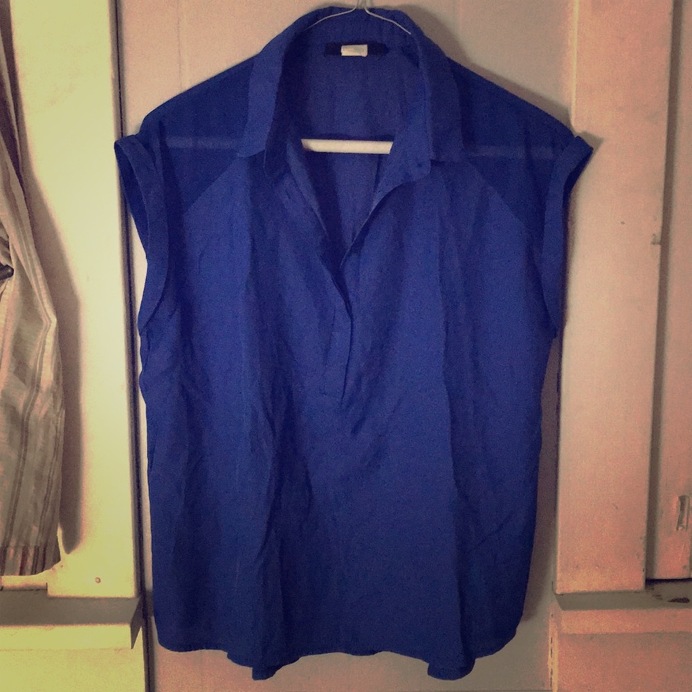 Blue collard blouse